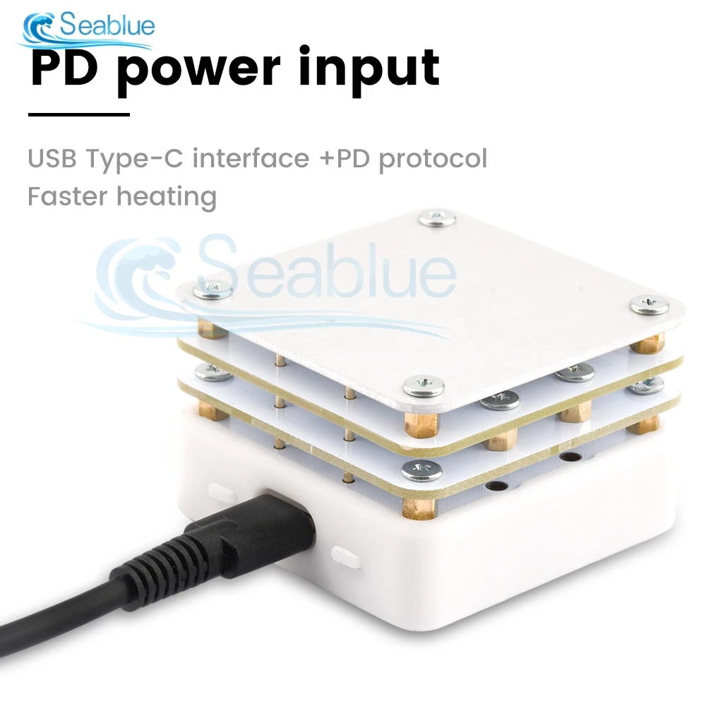 PD 65W Mini Digital Display Adjustable Constant Temperature Heating Table Type-C USB Soldering Heating Plate Preheating Platform