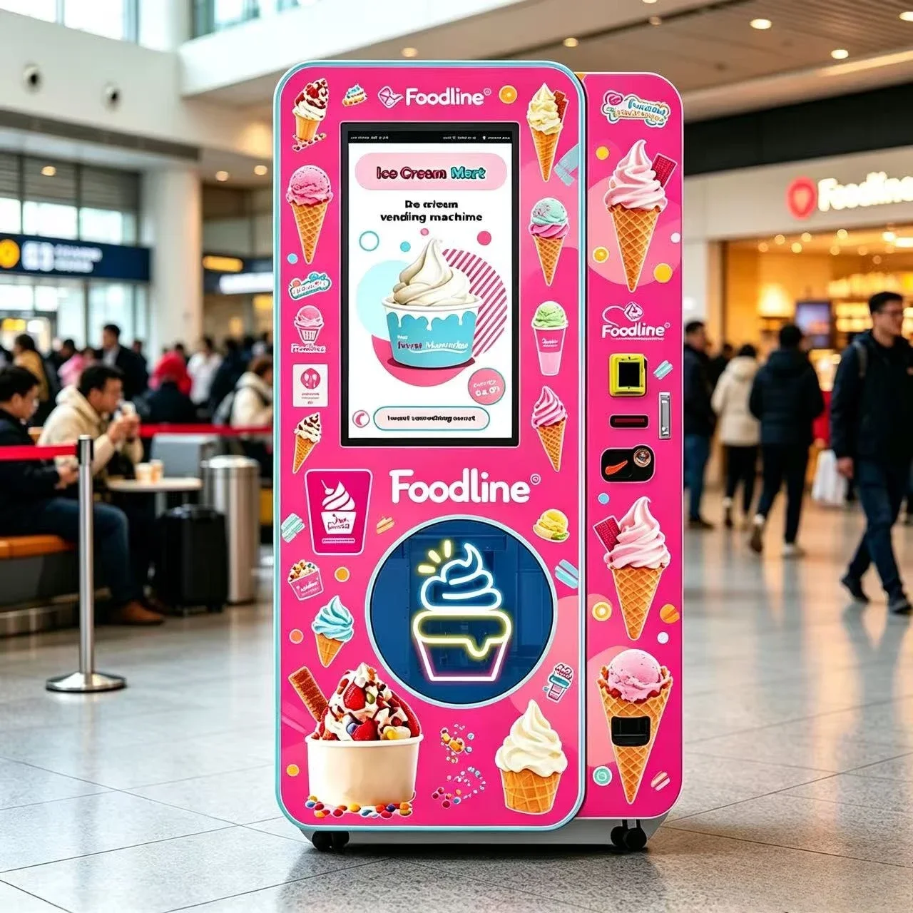 FL Hot Sale Commercial Soft Ice Cream Vending Machine Supplier with Multi Flavor Topping Juice Dispenser Automated Frozen Treat