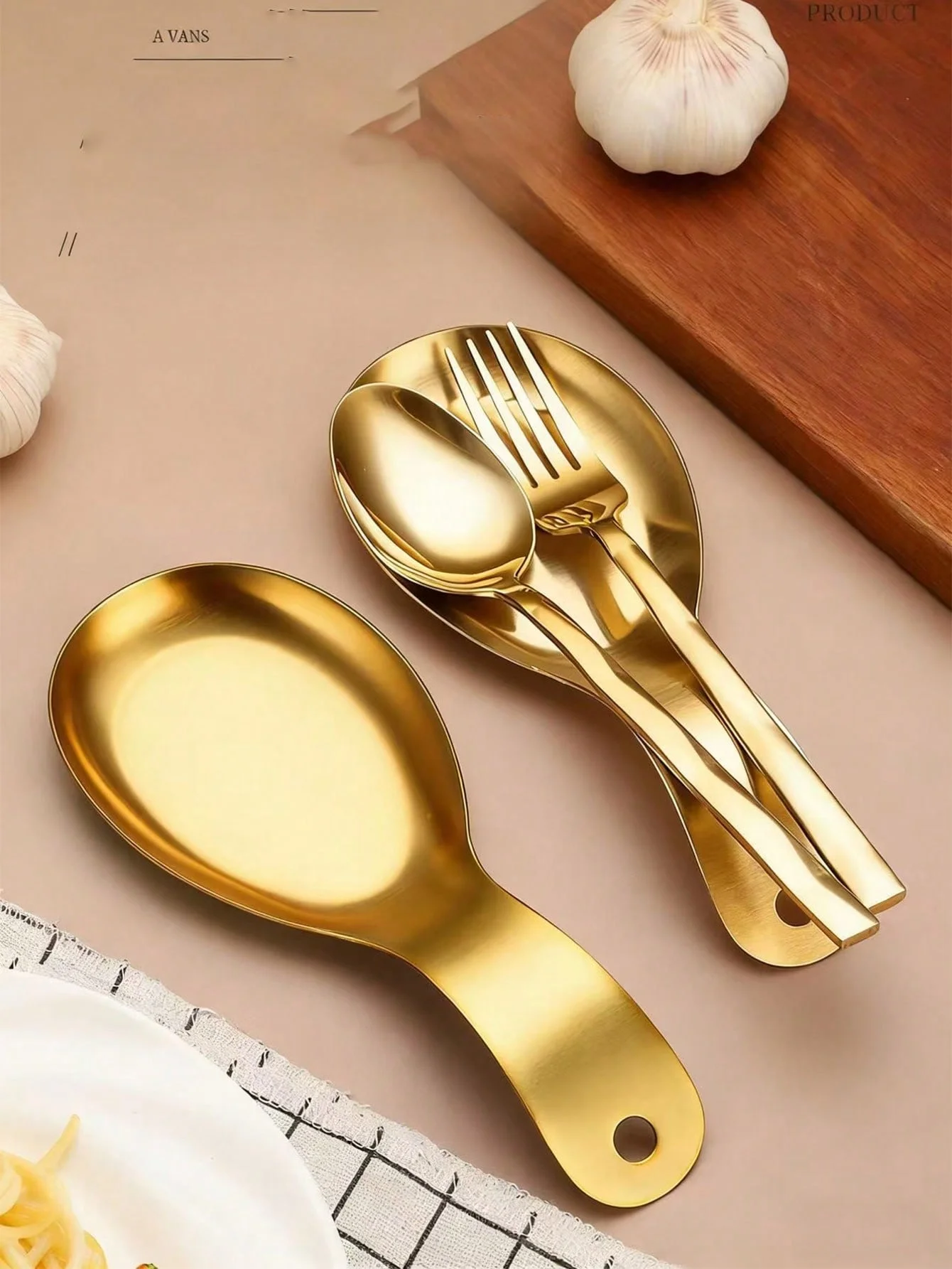 Stainless Steel Spoon Holder Fish Tail Tray Kitchen Soup Ladle Holder Cooking Spatula Hot Pot Buffet Spoon Storage Spoon