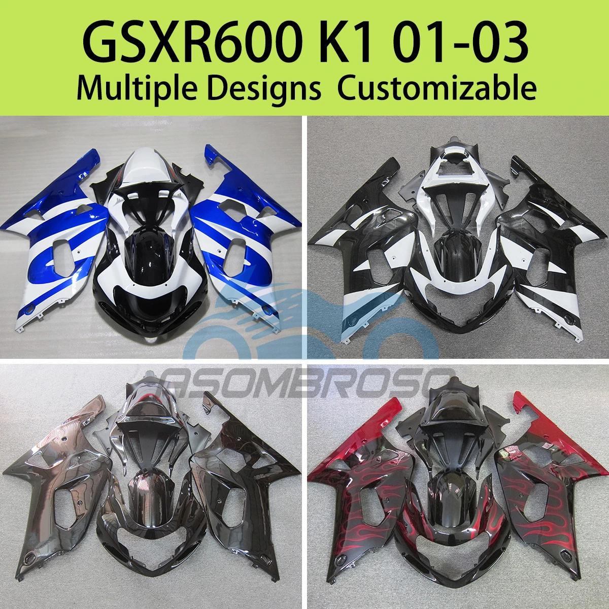 

For SUZUKI GSXR600 GSXR750 K1 01 02 03 New Style Fairing Kit GSXR 600 750 2001 2002 2003 Motorcycle Fairings