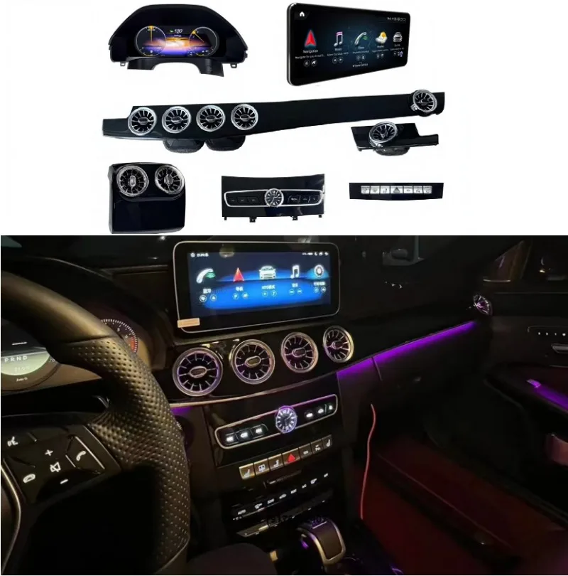 Accessories Interior Turbine Vent Panel Overlay for E W212 W207  E300 E260 E200 E320  Interior Center Console