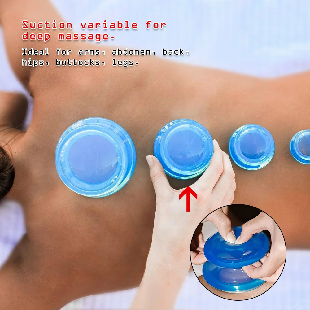 Silicone Vacuum Cupping Set Massage Body Cups Back Gua Sha Ventosas Suction Cup Anti-Cellulite Skin Lift Physiotherapy Jars Slim