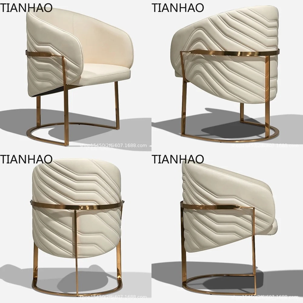 Modern Minimalist Dining Chair for Home Restaurant Hotel Office Lobby Use Italian Style Luxury Upholstered Backrest