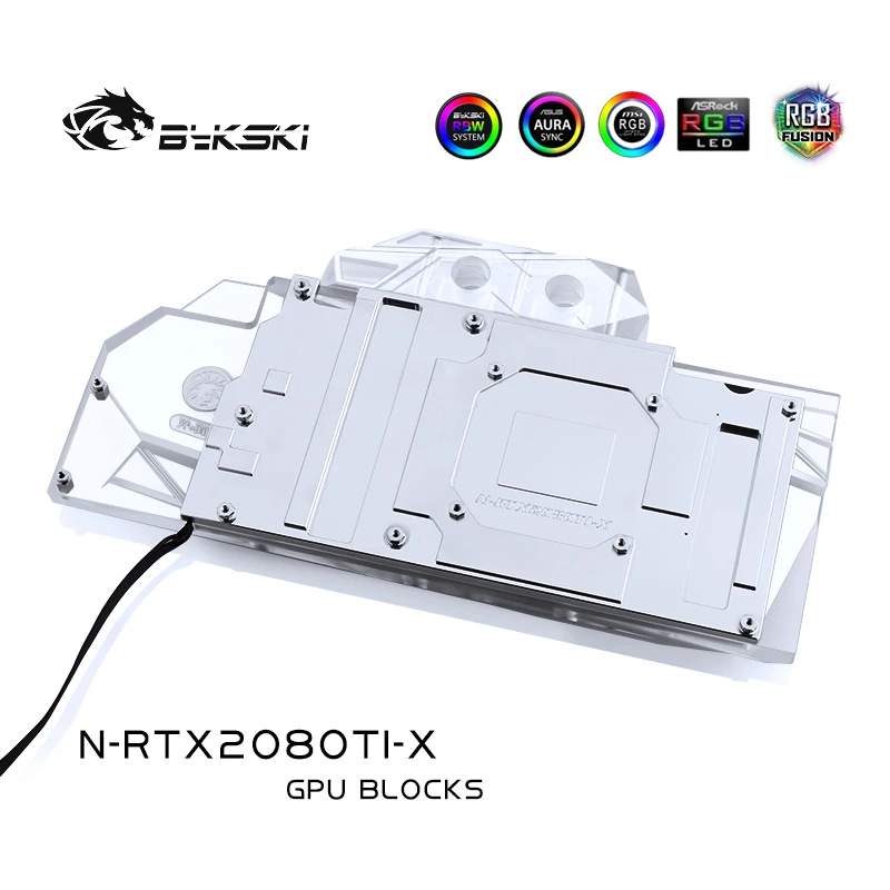 Bykski N-RTX2080TI-X GPU استخدام كتلة المياه لـ NVIDIA GeForce RTX 2080Ti / 2080 المؤسسين الإصدار المرجعي / المبرد النحاسي