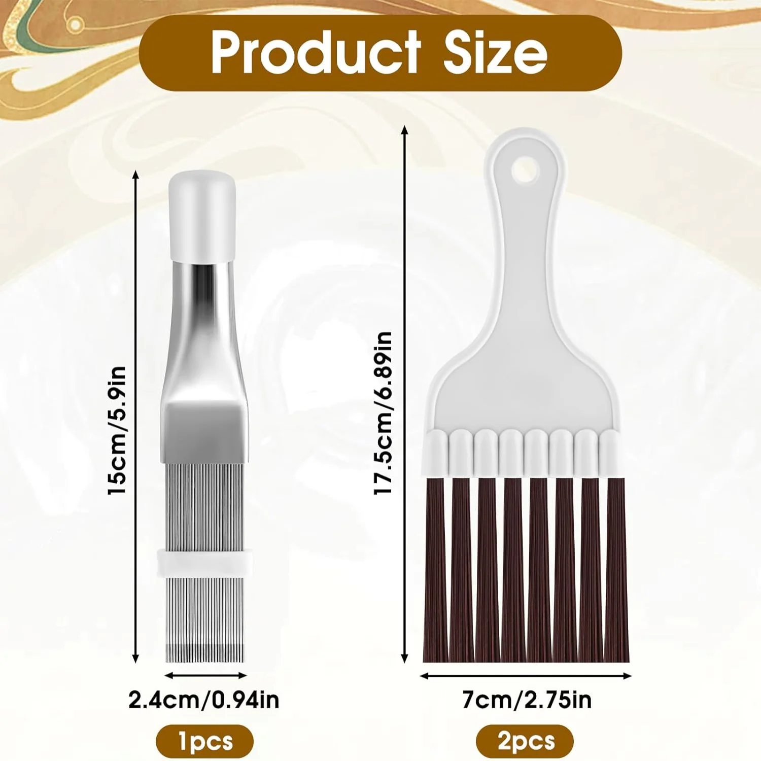 3pcs Air Conditioner Condenser Fin Comb Cleaner Kit AC Coil Cleaning Brush Stainless Steel Condenser Fin Comb Straightener Ac Ev