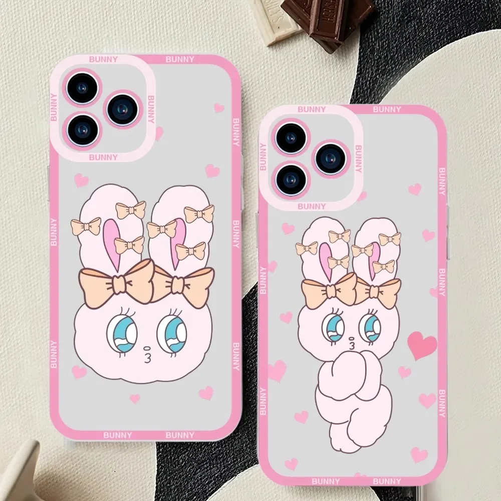 Korea Esther Bunny Phone Case For Samsung Galaxy S23 S22 S21 S20 S10 Plus lite Ultra Transparent Shell