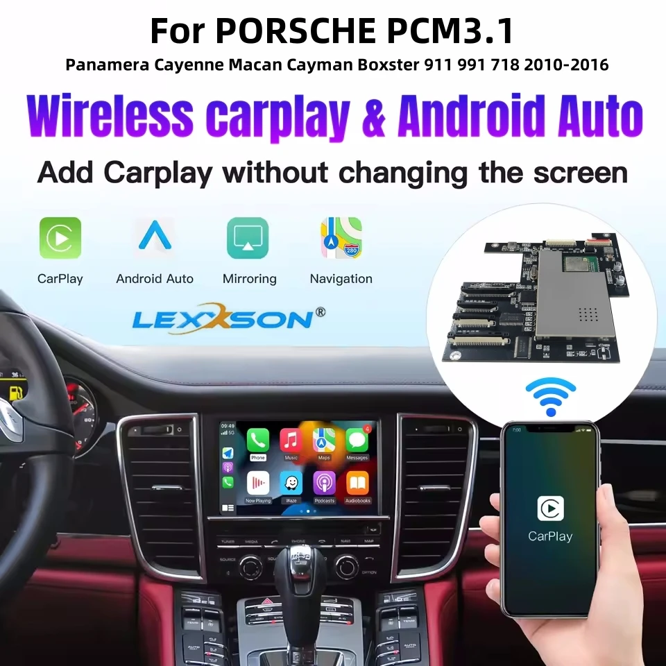 Wireless Carplay Android auto Module For Porsche PCM3.1 Panamera Cayenne Cayman Macan Boxster 911 991 718 AirPlay Mirror Link