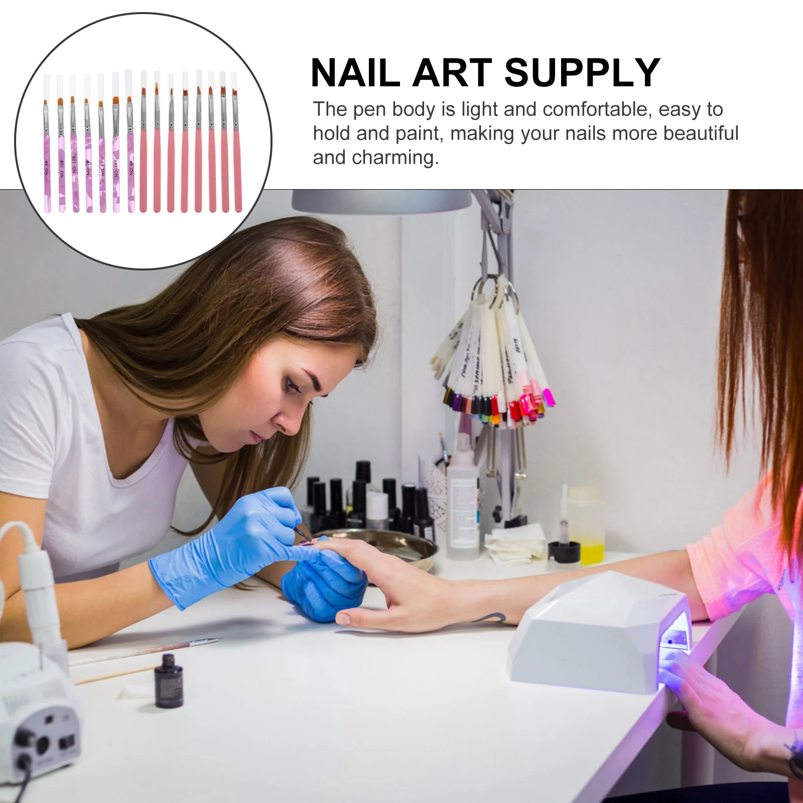 

15Pcs Nail Art Brushes Set Premium Nylon Hair Pens Drawing Manicure Pen Tools Nail Art Supplies Manicure Carving