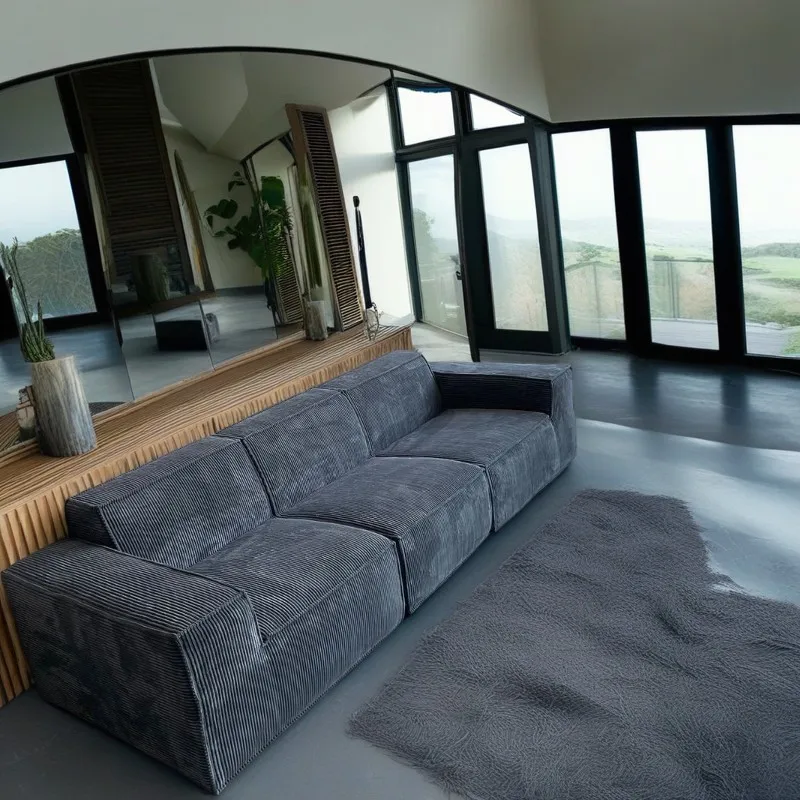 

Modern Living Room Compressed l Shape Cheap Sofa Sectional Couch Compress Roll a Box Sofa