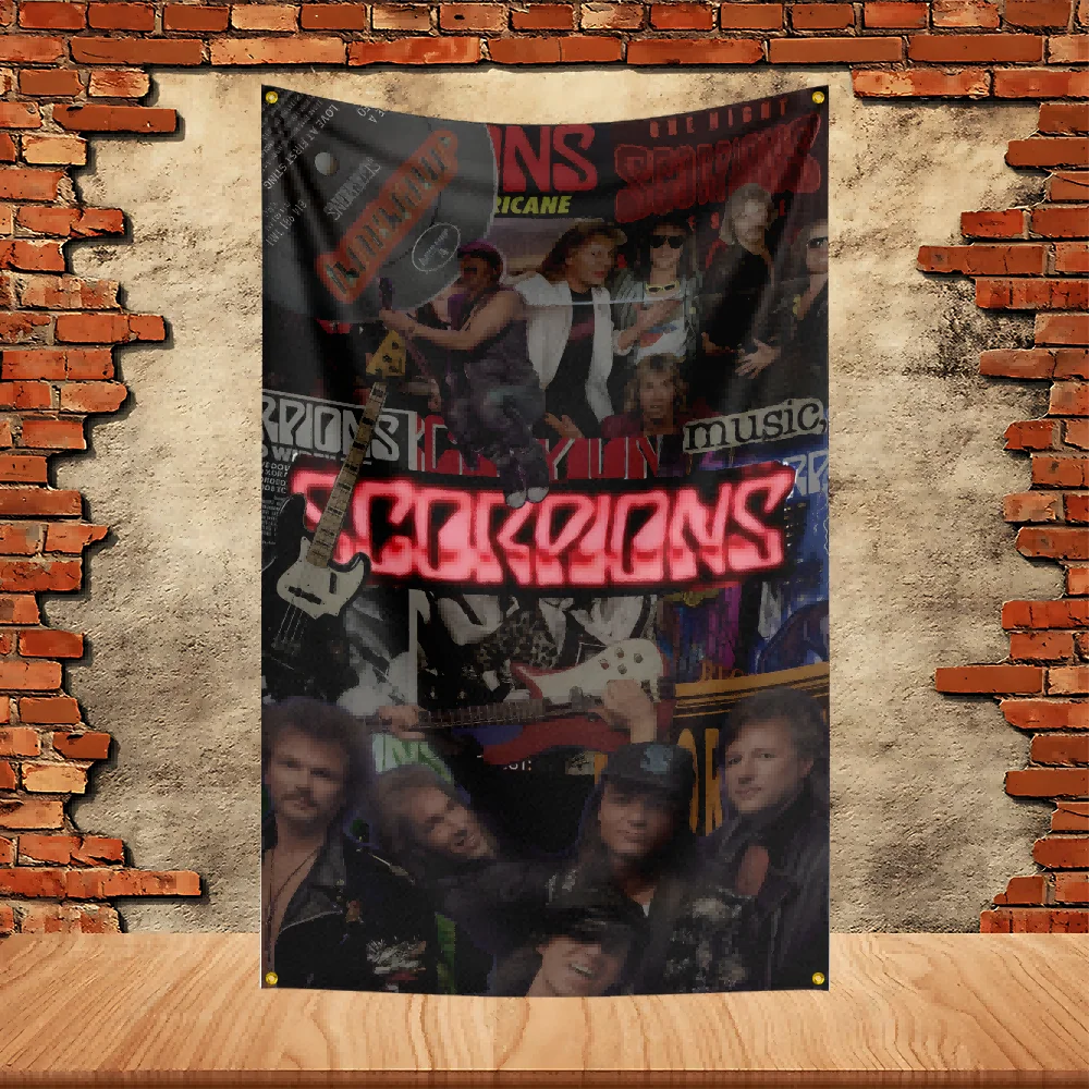 90X150ft Scorpions Band Party Flag Polyester Printed Flag Banner Tapestry for Garden Garage Decoration Concert Flag