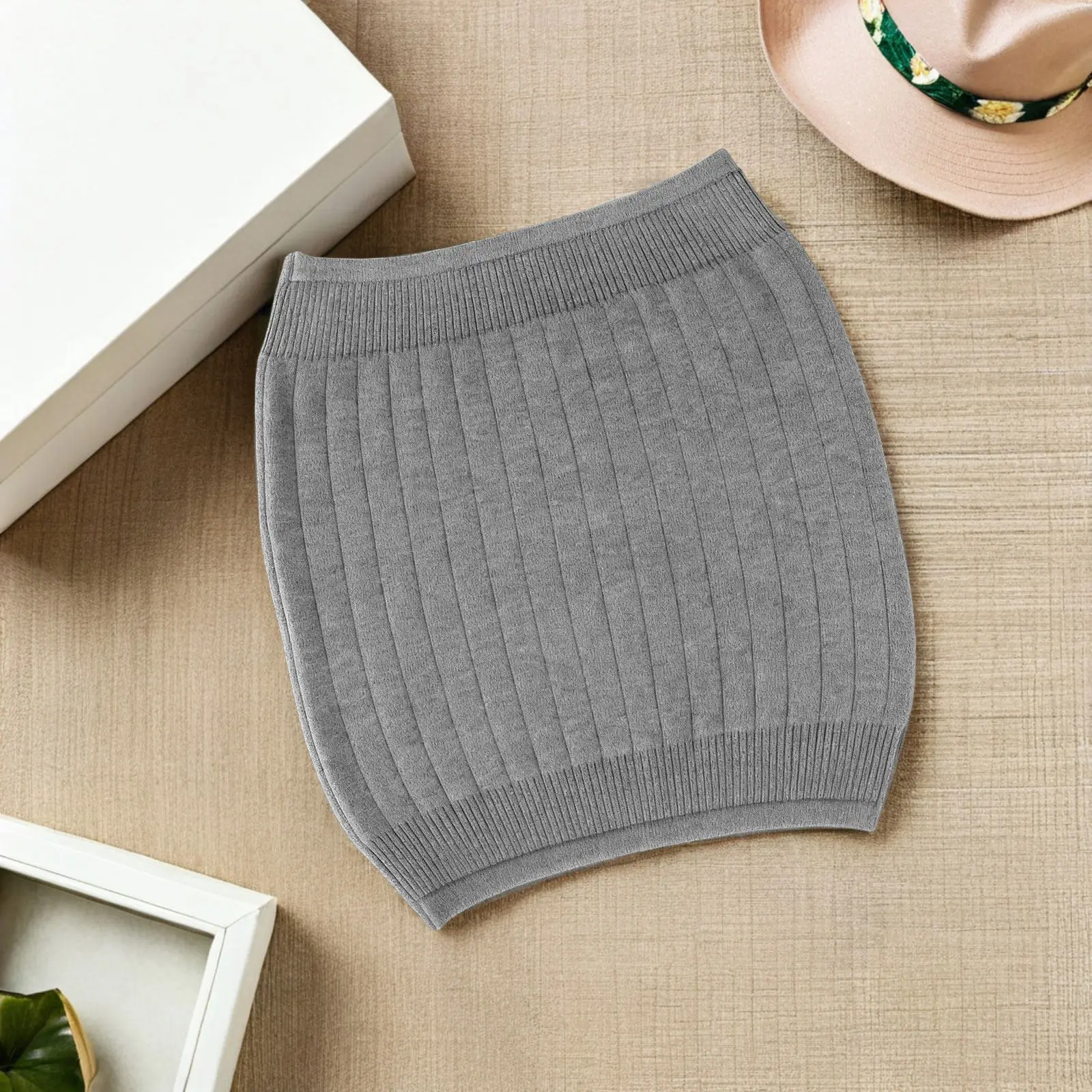 Thermal Lumbar Warmer Belt Double Layer Thick Cashmere Knit Waist Belly Protector for Winter