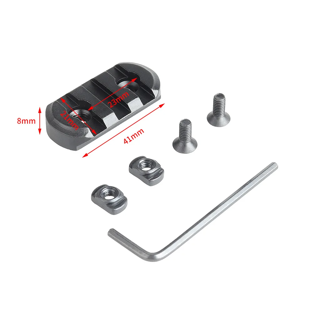 3-Slot MLOK Guide Rail 20mm Rail Adapter CNC Aluminum Alloy Rifle Scope Mount Base M-Lock Rail Plate
