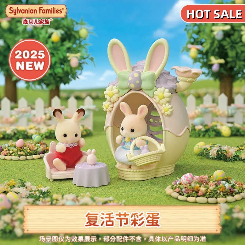 

New Genuine Sylvanian Families Easter Egg Hutch Anime Action Figure Toy Cute Desktop Decoration Fashion Item Girl Festival Gifts