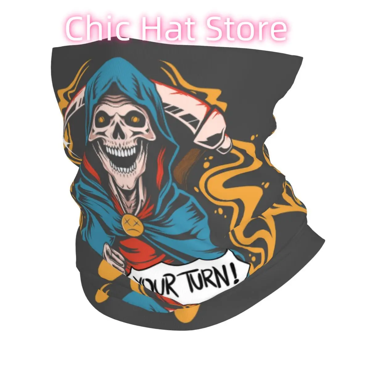 

Шарф с огненным черепом, шейный платок, маска для лица, полиэстер