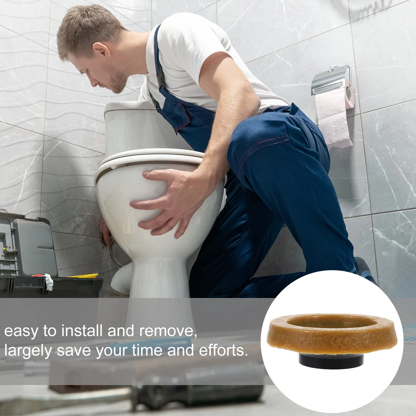 1Set Universal Toilet Bowl Sealing Ring Extra Thick Leak Proof Odor Blocking Gasket for Bathroom Toilet Base Waste Line
