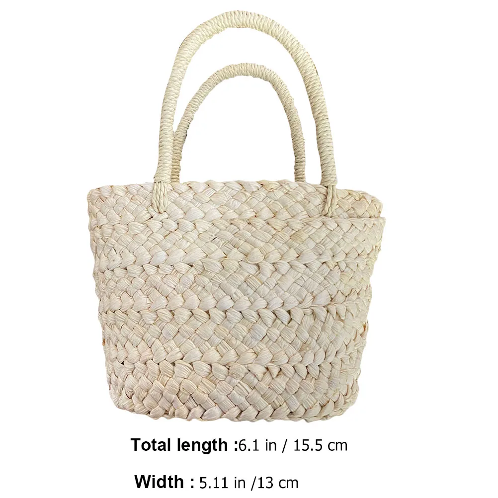

Handmade Corn Husk Woven Storage Basket Natural Decorative Flower Holder Home Organizer Lightweight Basket For Kitchen