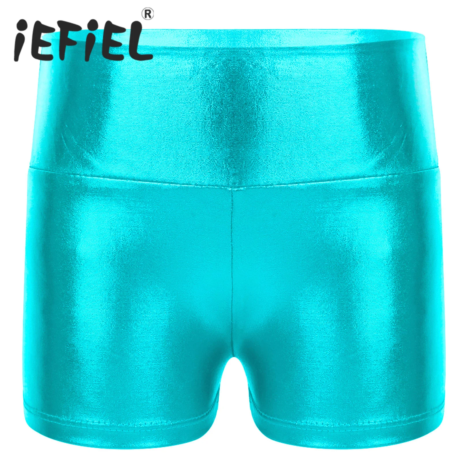 Kids Girls Ballet Dance Shorts Metallic Shiny Sportswear Hot Pants Bottoms Gymnastic Workout Ballerina Shorts for Performance