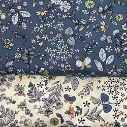 Fleurs et plantes fraicheur pastorale, 100% coton, pages similaires des années 40, tissu imprimé pour la couture, robe de gril, jupe, popeline pour enfants