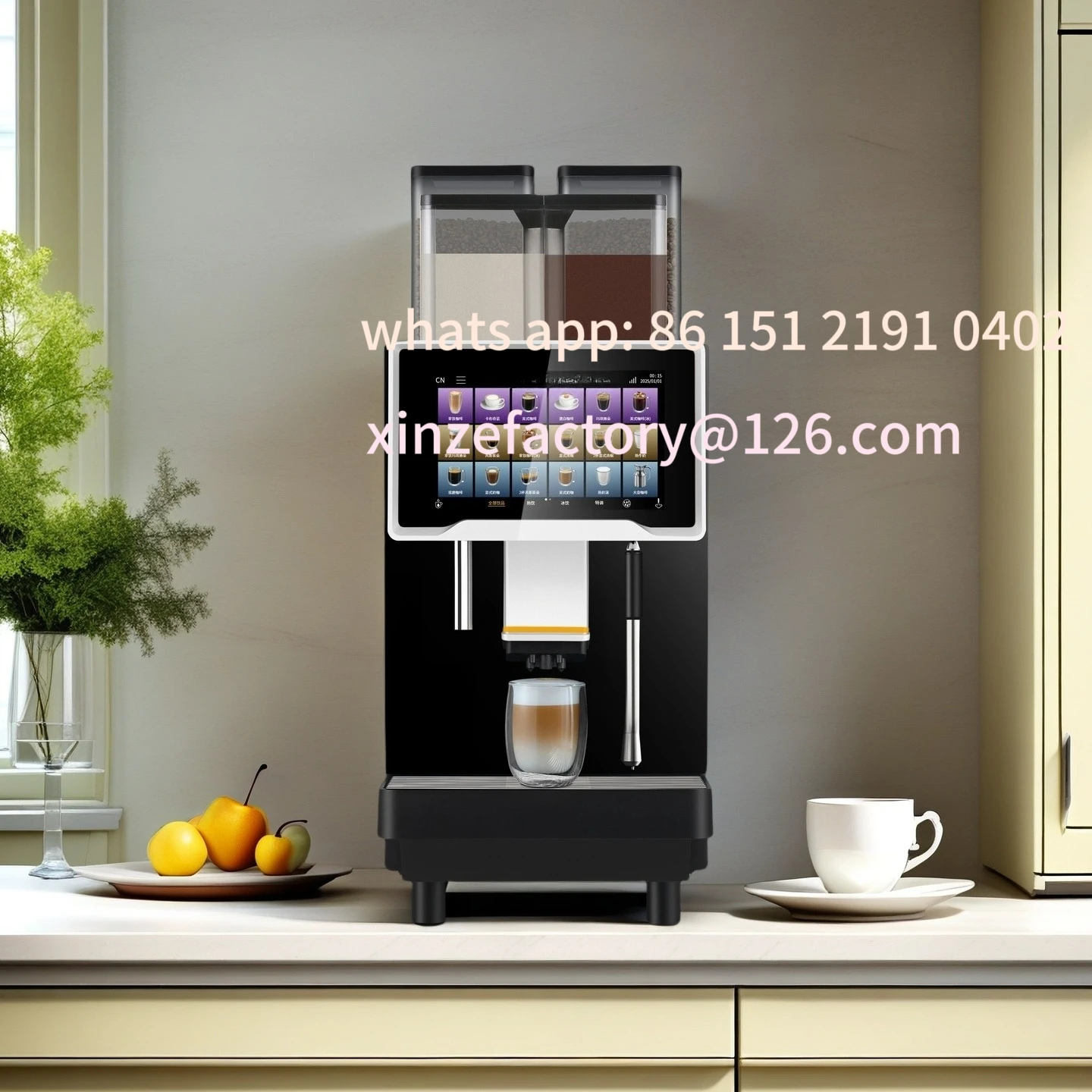 Customizable Coffee intelligent automatic coffee espresso machine with grinder and cold milk frother for commercial F30