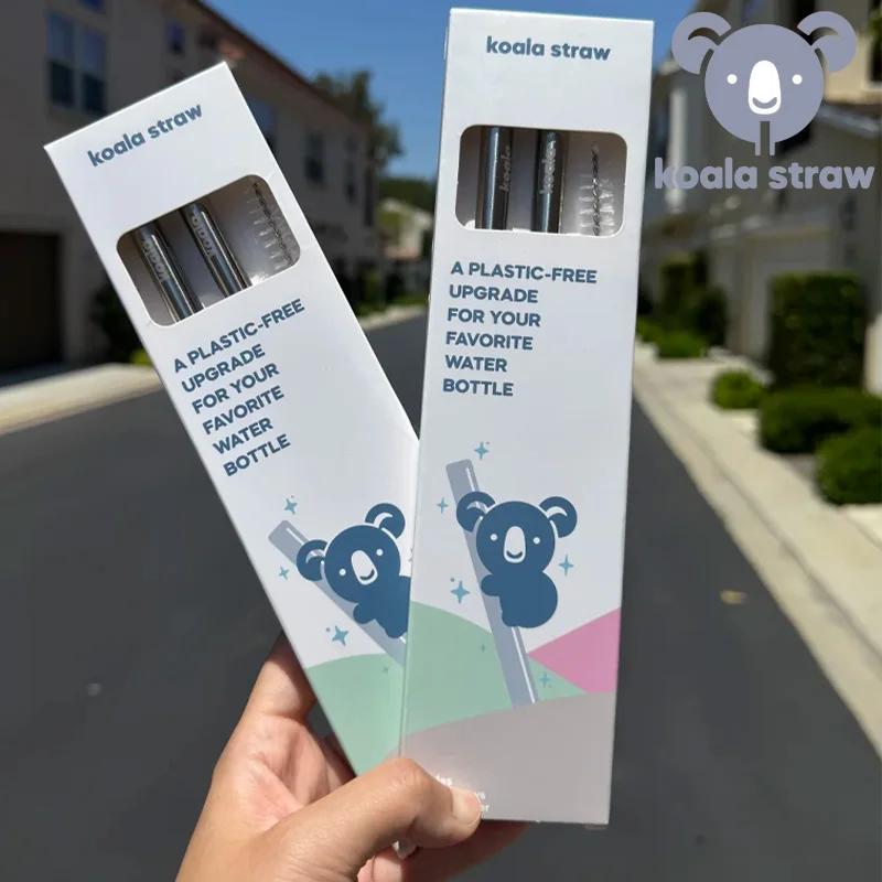 

Koala Straw For Owala Freesip 24oz 32oz Stainless Steel Metal Reusable Tumbler Accessories Water Bottle Thermos Drinkware