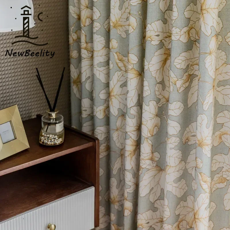 Big Leaf Fruit Pattern Print Autumn Winter Warm Atmosphere Curtains for Living Room Bedroom Dining Study Vertically Custom Size