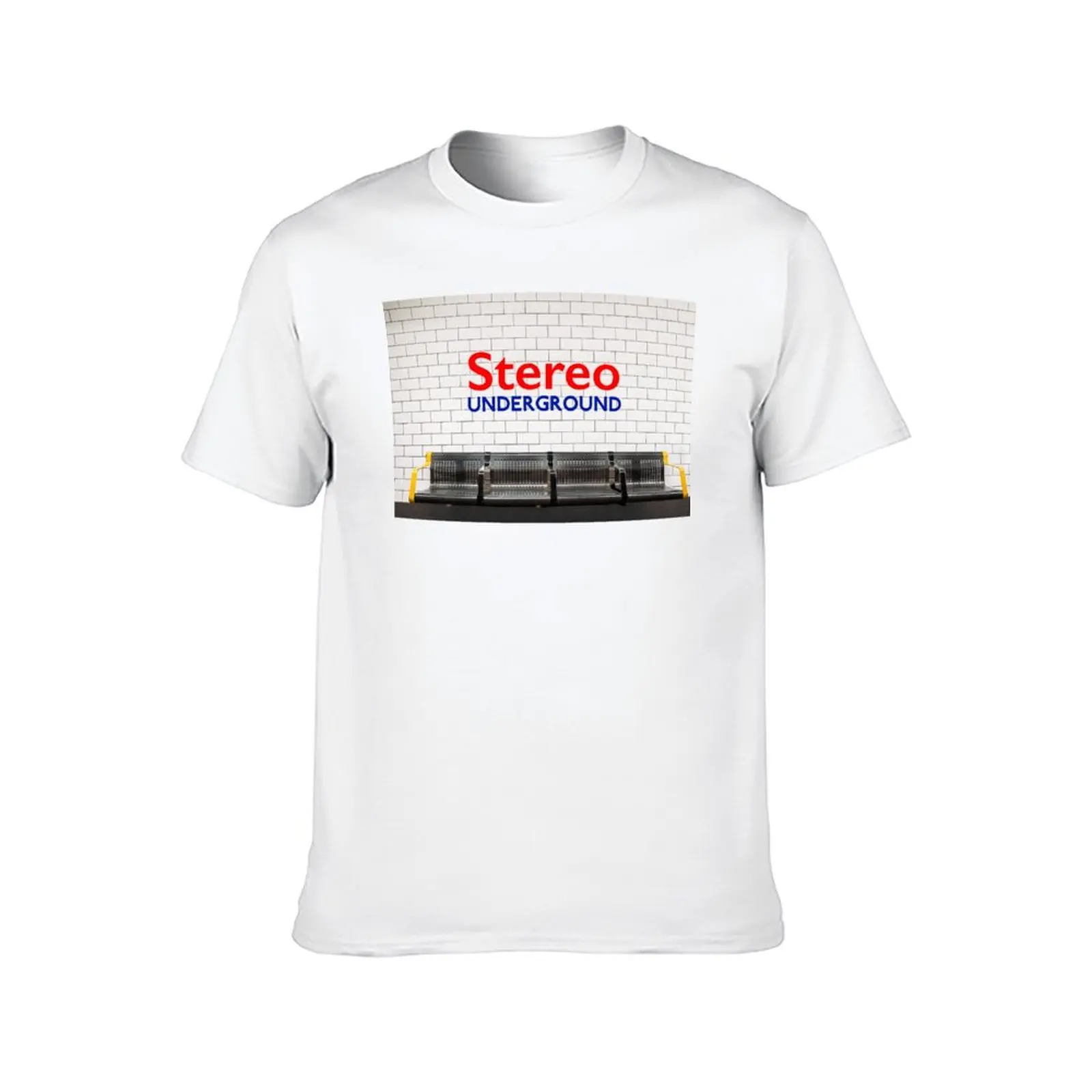 Stereo Underground Landscape Logo T-Shirt korean fashion sports fans street wear blue lock shirts men