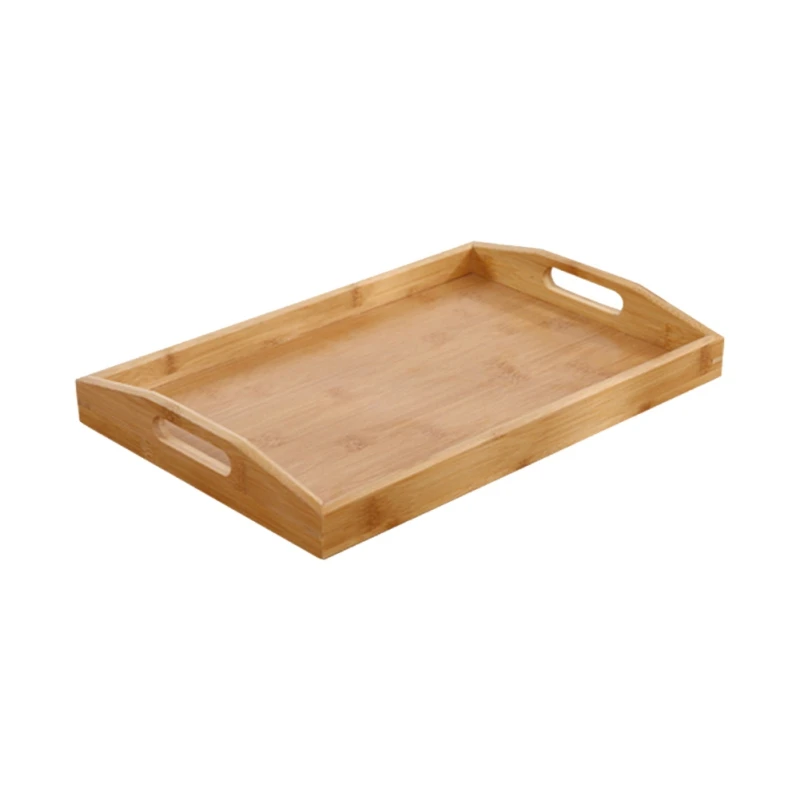 Trays Rectangular Bamboo Trays With Handles  Hotel Dinner Plate Storage Tray For Breakfast Dinner