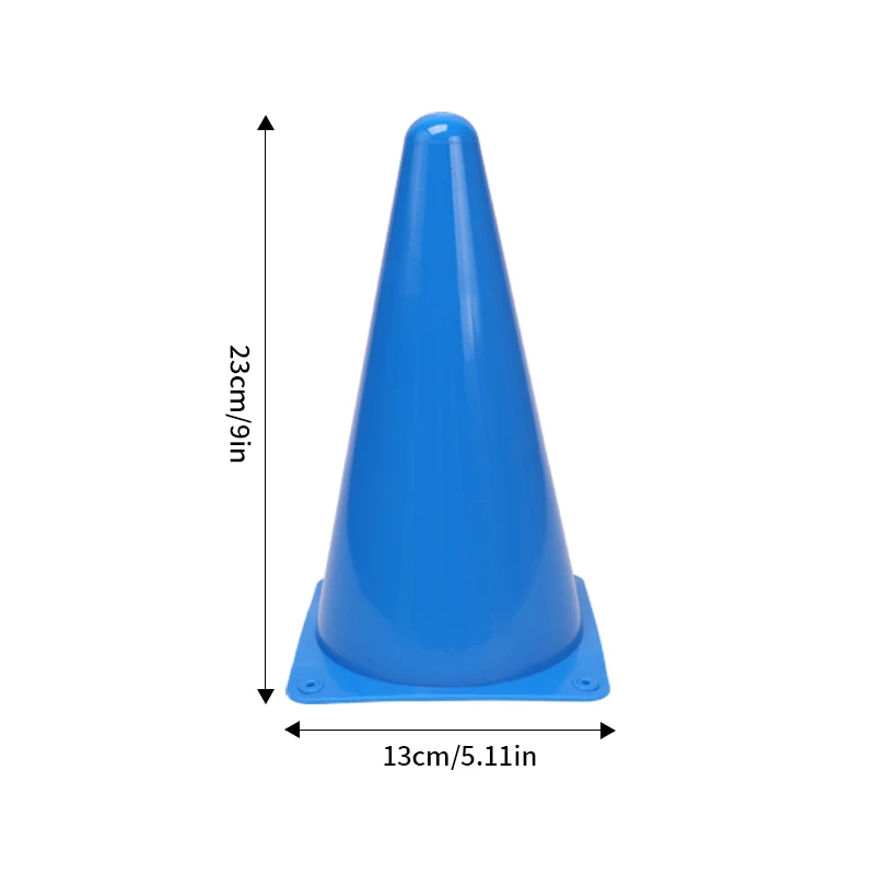 Cono de señal de fútbol de 23cm, obstáculos de entrenamiento de fútbol, cubo con logotipo resistente al desgaste, marcador de barrera para practicar fútbol, bloqueo de carretera