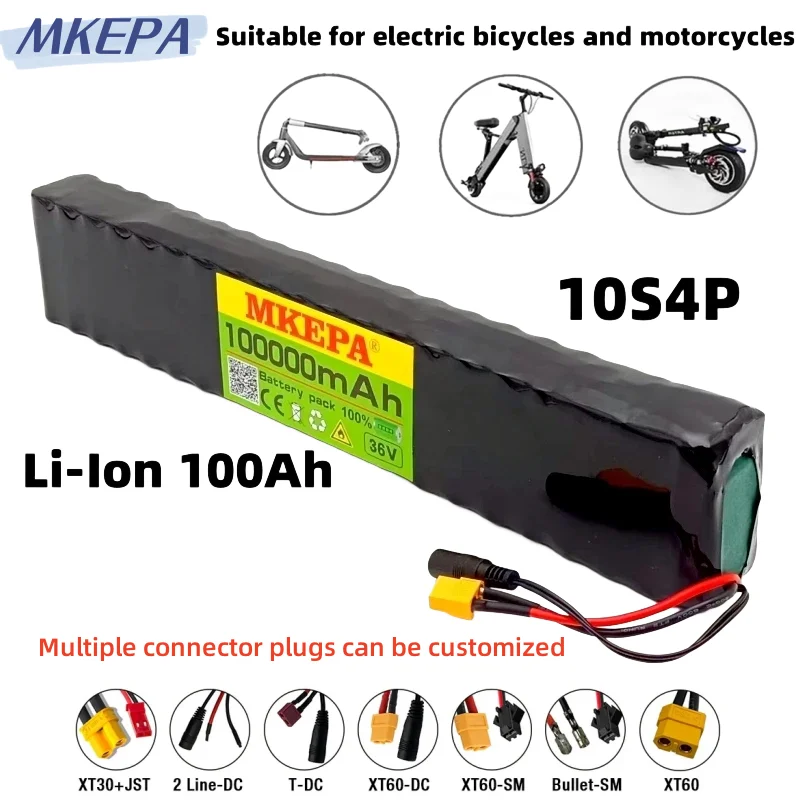 10S4P 36V 100000mAh Electric Scooter Lithium Battery 18650 battery pack 36V 100Ah Electric Scooter Electric Scooter Battery 36v