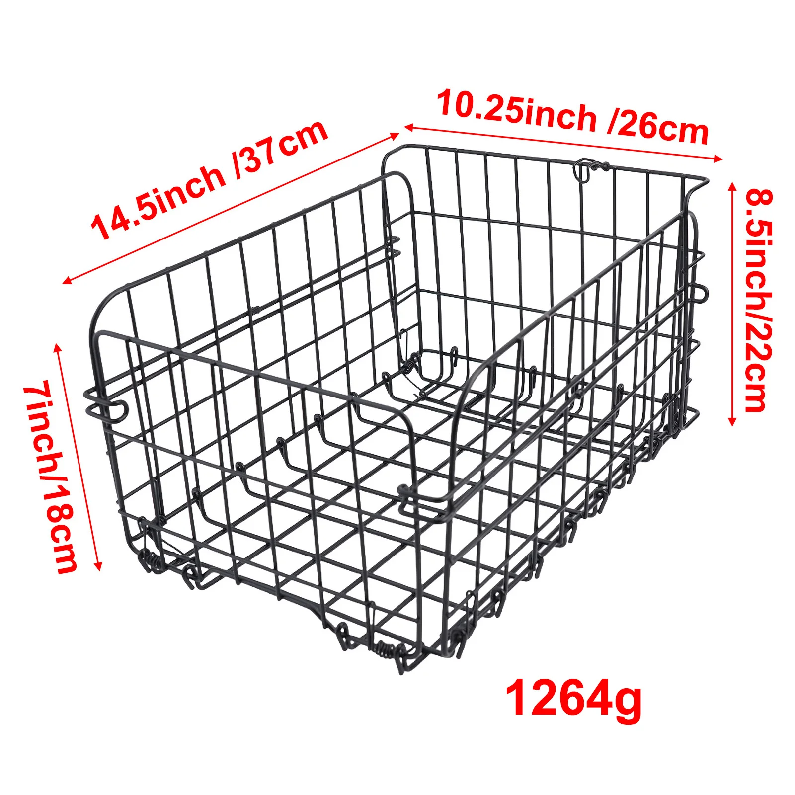 Steel Frame Stacking Basket Foldable Steel Wire Good Compatibility Package Content Set Bike Rear Baseket Cargo