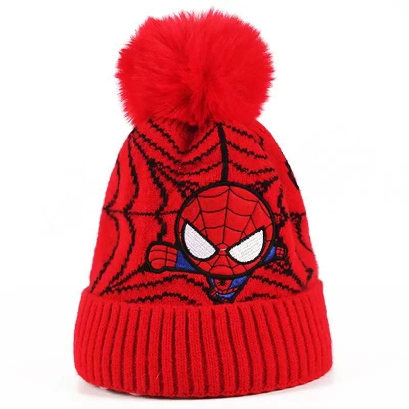 Marvel Spiderman Bucket Hat Badges Kawaii Anime Knitted Hat Panama Children Hat Fisherman Baby Cap Casual Bob Bucket Caps Gift