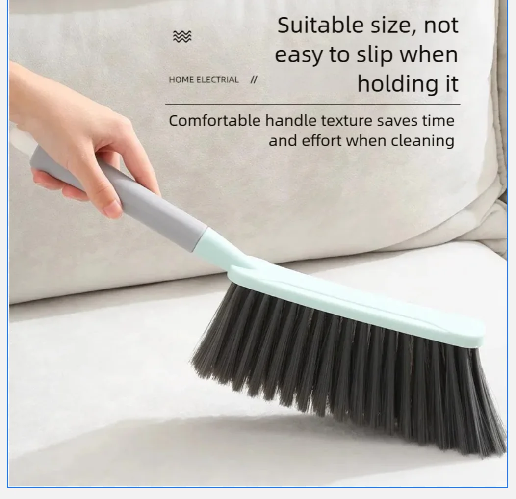 Long-handled soft-bristle brush for cleaning bedroom carpets and beds at home