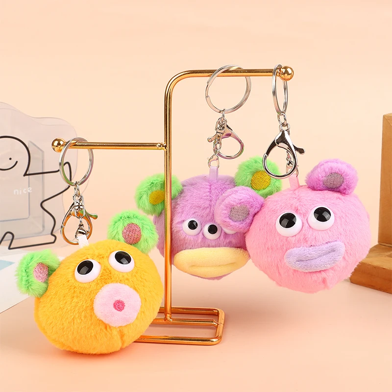 Niedlicher Ausdruck großer Mund Monster puppe Anhänger Plüsch tier Schlüssel bund hässlicher Ausdruck Schlüssel ring Anhänger Rucksack Charms Dekor Geschenk