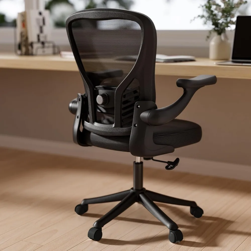 

Computer Desk Chair, Ergonomic Office Desk Chairs with Mesh Back, Adjustable Lumbar Support, Height, 3D Flip-up Arms, Wheels, R