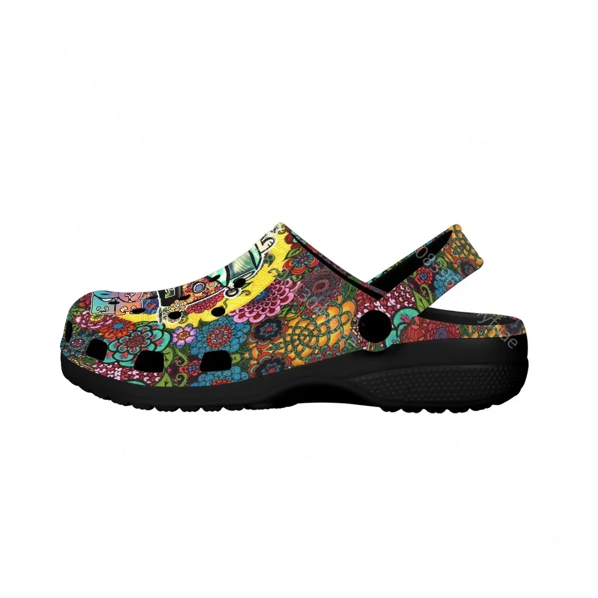 Zapatillas de verano con estampado de paz y amor para mujer, sandalias de casa a la moda, zapatos planos transpirables, toboganes de playa