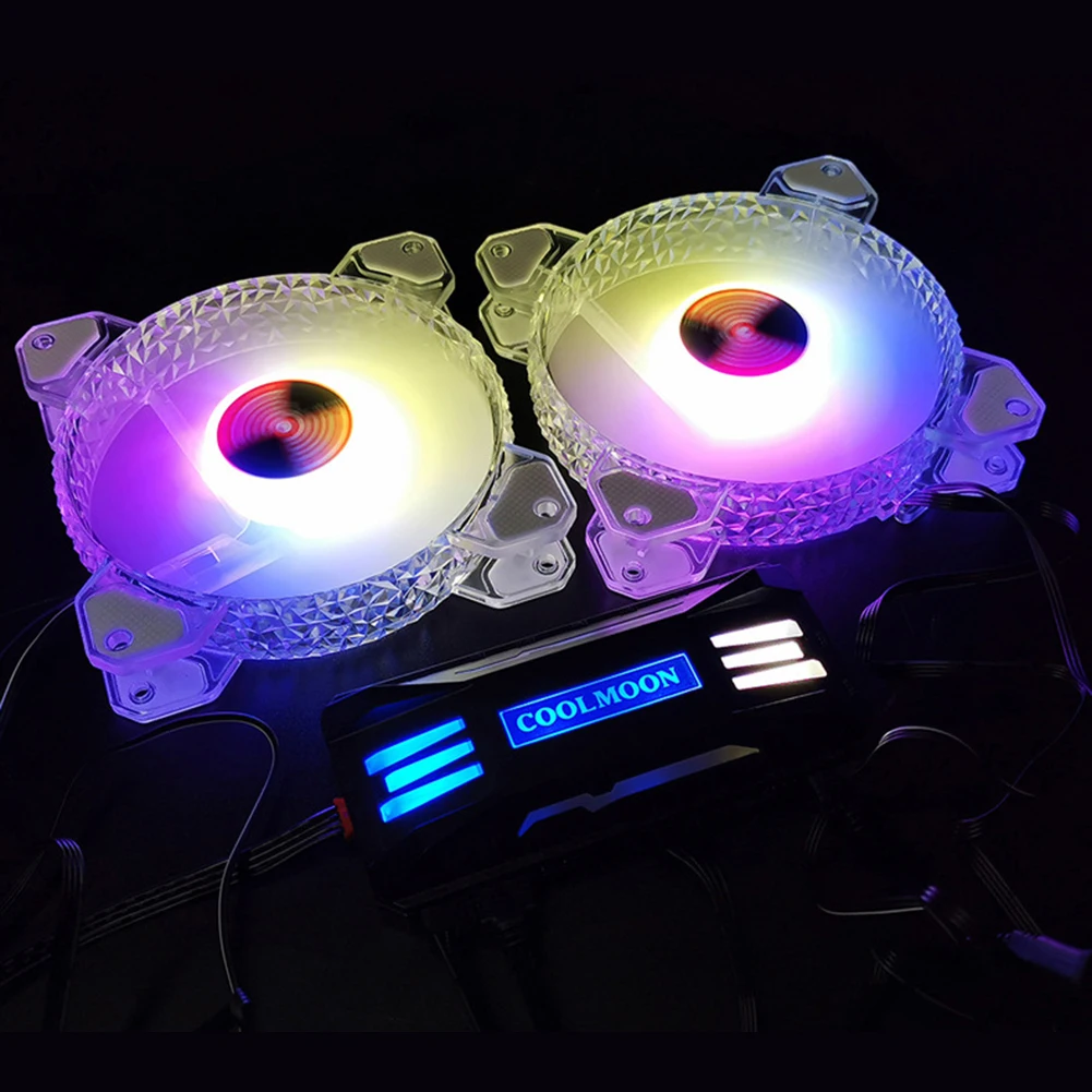 4Pin PWM Cooling Fan Household Computer Safety Parts 5V 3Pin ARGB RGB Controller for COOLMOON PC Case Chassis