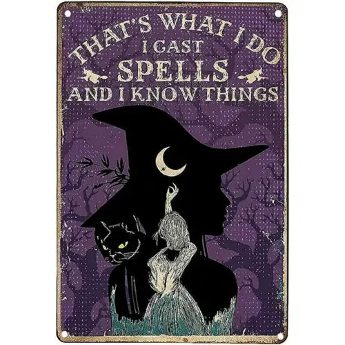 

Vintage Style Metal Tin Sign Witch Witchy Decor 8X12 inches - That's What I Do..