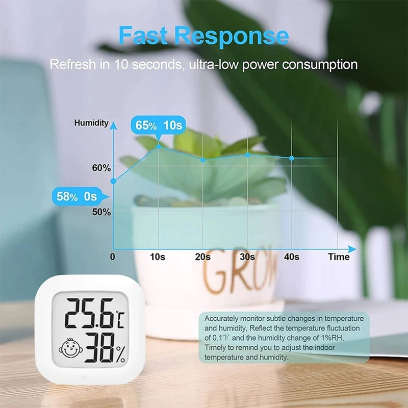 Mini Digital Thermometer Hygrometer Indoor Room Humidity Gauge Meter LCD Display Temperature Sensor Gauge