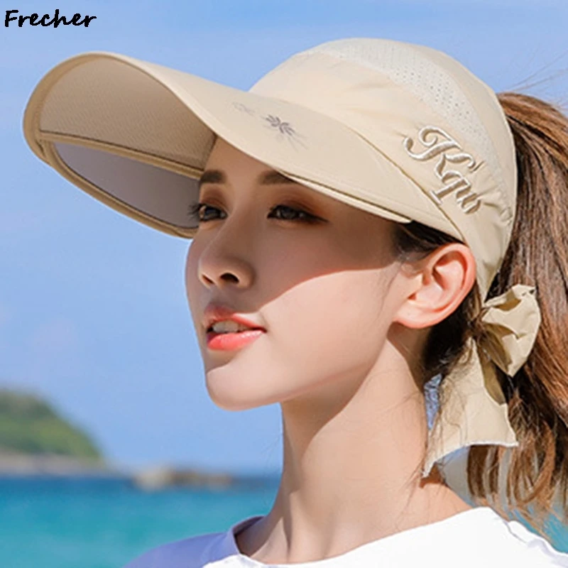 2023 UV Protection Beach Caps Summer Fashion Baseball Cap Women Comfortable Snapback Wide Brim Sun Hats Bowknot Gorras Casquette