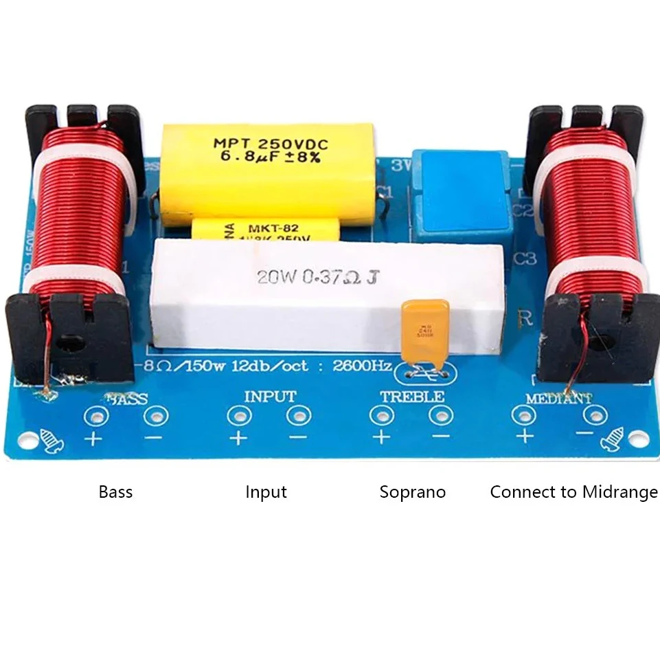 10 قطع 8 بوصة ثلاثة مقسم صوت عالي الدقة 3 قنوات، تردد عالي + تردد متوسط + مرشح مكبر صوت مقسم منخفض التردد