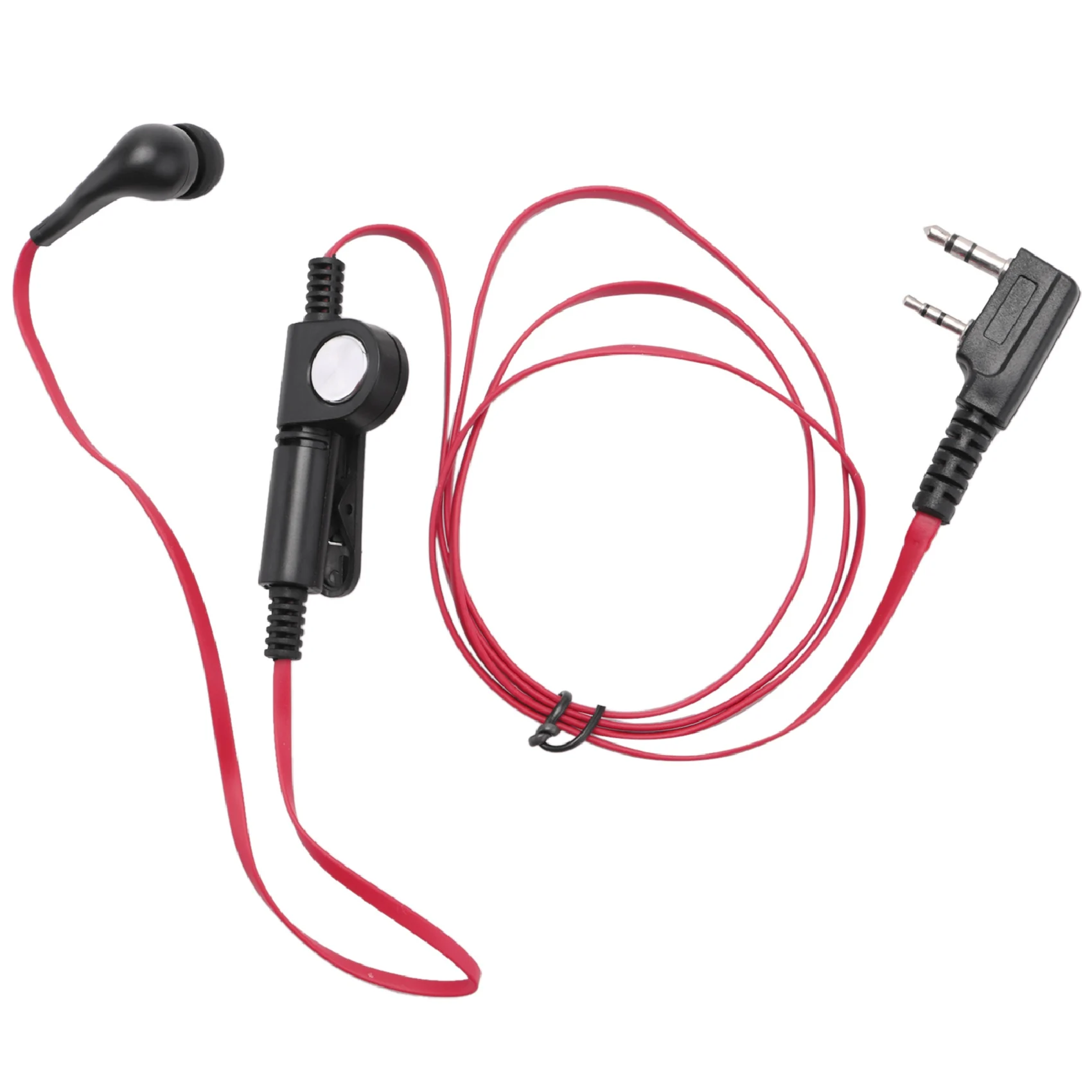 Auriculares de estilo Noodle para Baofeng, audífonos de 2 pines, con enchufe K, con cable rojo para Radio Baofeng Uv5R Bf-888S Uv5R