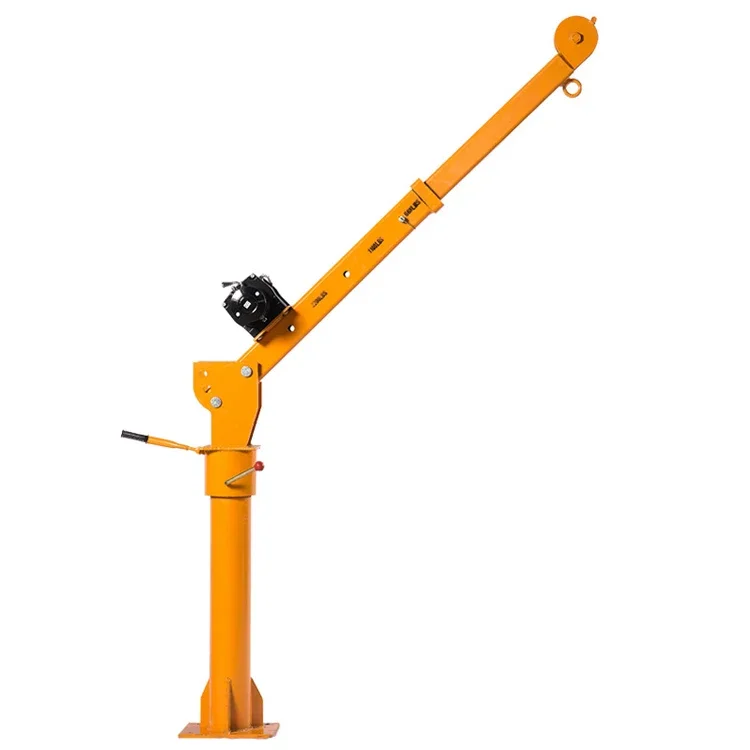 Mini Pickup Truck Crane 500kg 3000lb Electric Winch DC 12V, Portable for on-board use, Industrial and Household Use