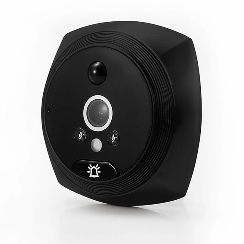 1 ensemble PIR porte oeil électronique judas porte caméra visionneuse 2MP 4.5 pouces écran LCD sonnette numérique noir