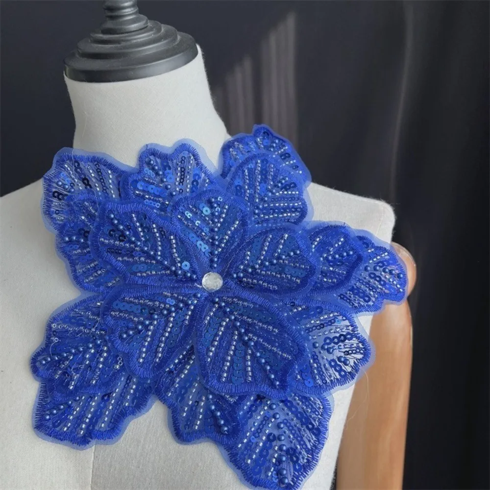 24cm Nail Bead High-end Sequin Embroidery Decal Three-dimensional Flower DIY Handmade Cloth Sticker Accessories