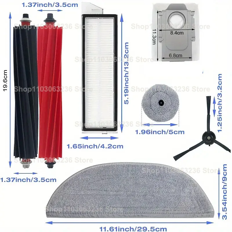 Do odkurzacza robota Roborock S8 Max V Ultra G20s Akcesoria do mopa Worki do odkurzacza bocznego Filtr szczotki Części wymienne