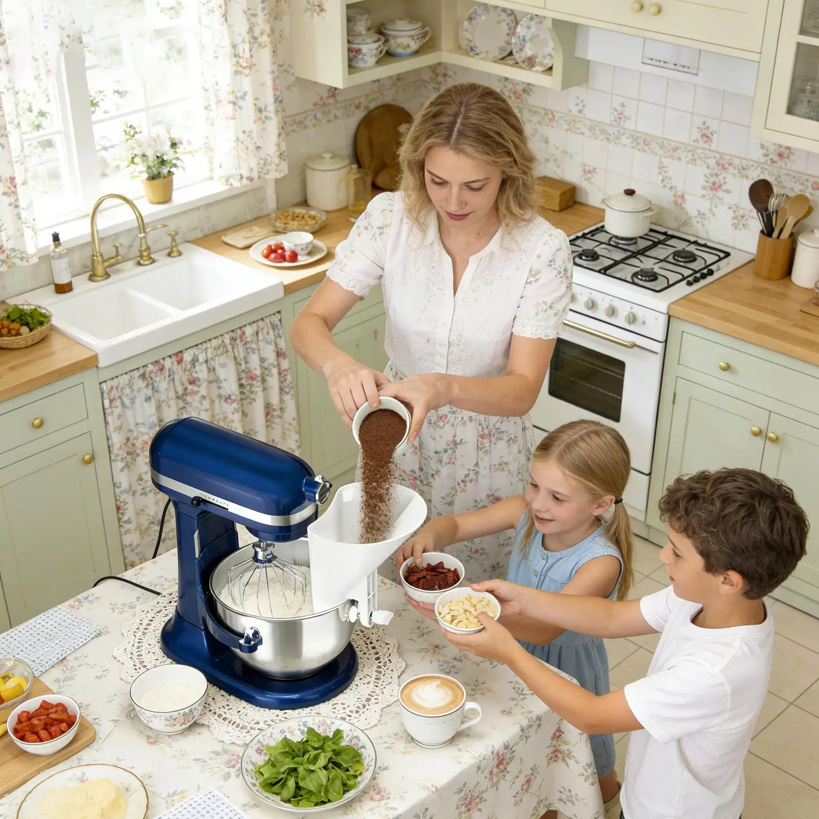Flour Funnel Wide-Mouth Spout Flour Channel Stand Mixer Pour Chute For Glass Ceramics Mixing Bowl Baking Cookie Food Bread Grain