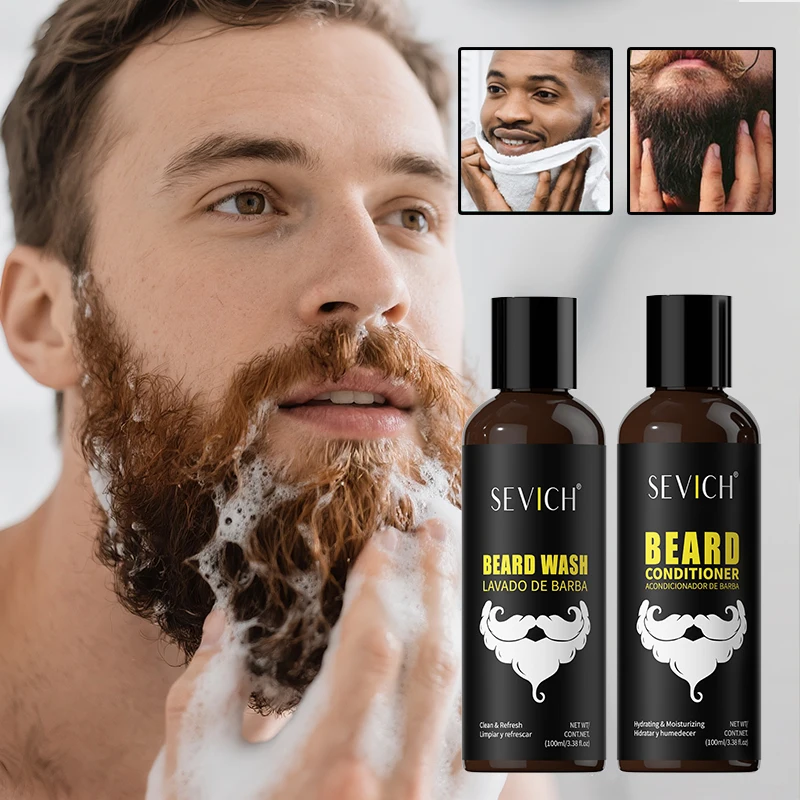 

Beard Shampoo & Conditioner Set for Men Deep Clean Strengthen Nourishing Moisturizing Anti Hair Loss Beard Hair Care Shampoo