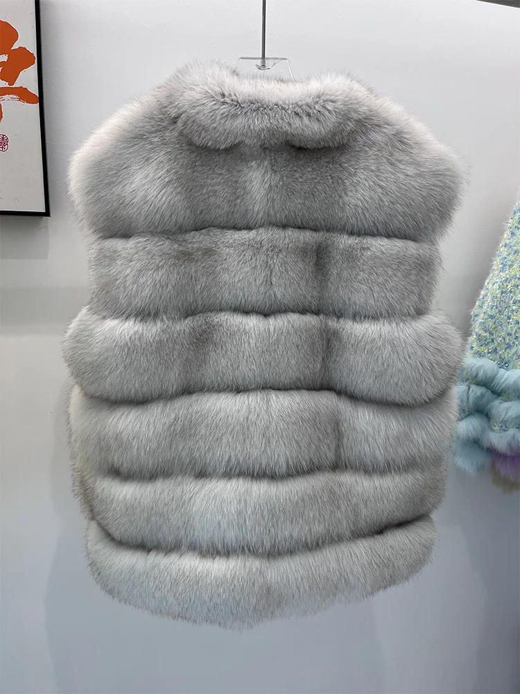 الشتاء النساء عالية الجودة الفاخرة معطف الفرو الحقيقي سترة فرو الثعلب الطبيعي سترة جلد الغنم الحقيقي معطف سميك دافئ