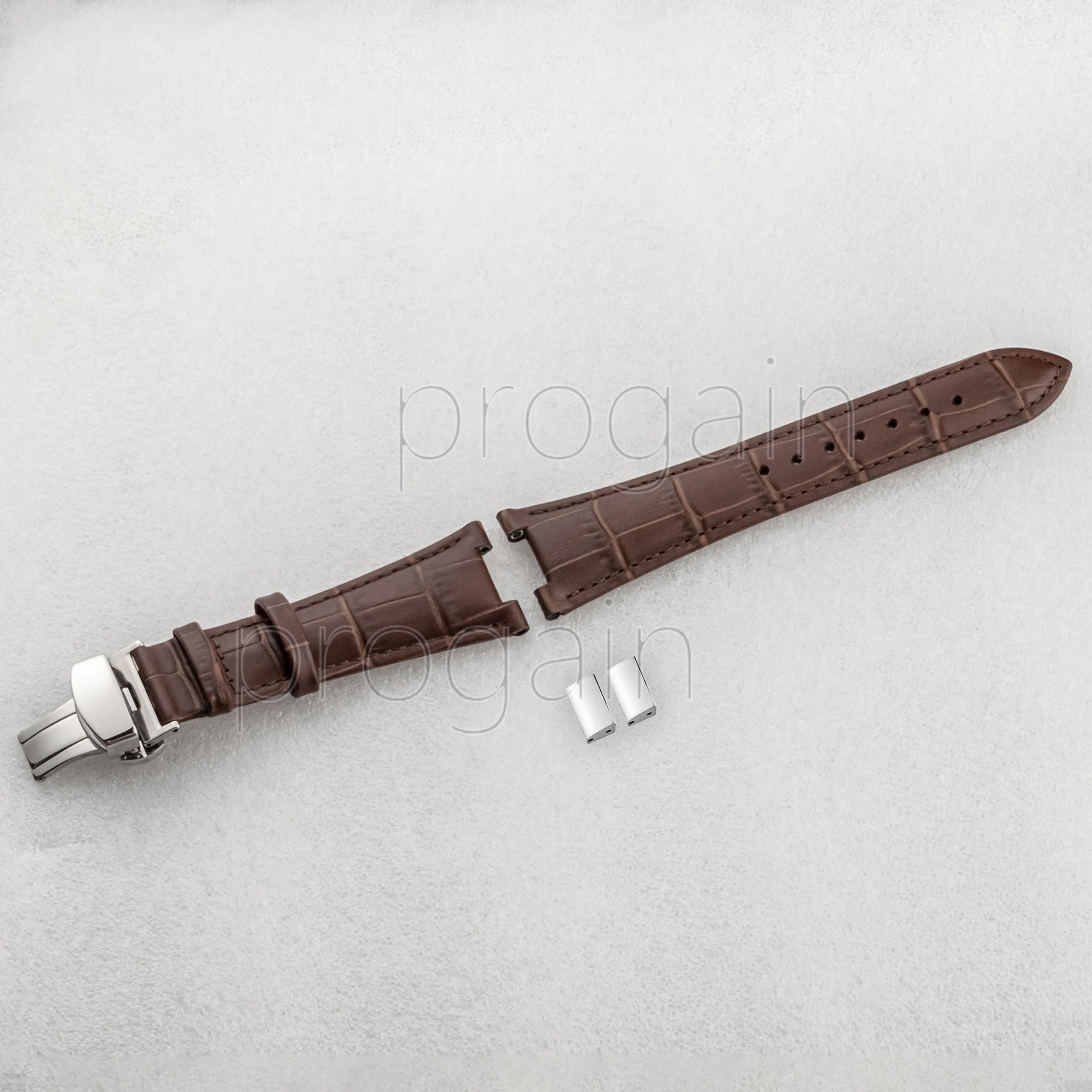 25mm Men\'s Genuine Leather Strap Watch Bracelet Wristband Replacements for Nautilus Accessories Parts Repair Tools