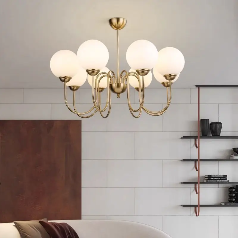 

Living Room Chandelier Vintage Bauhaus Household Dining Room Lamp Nordic Creative Personality Magic Bean Chandelier Bedroom Lamp